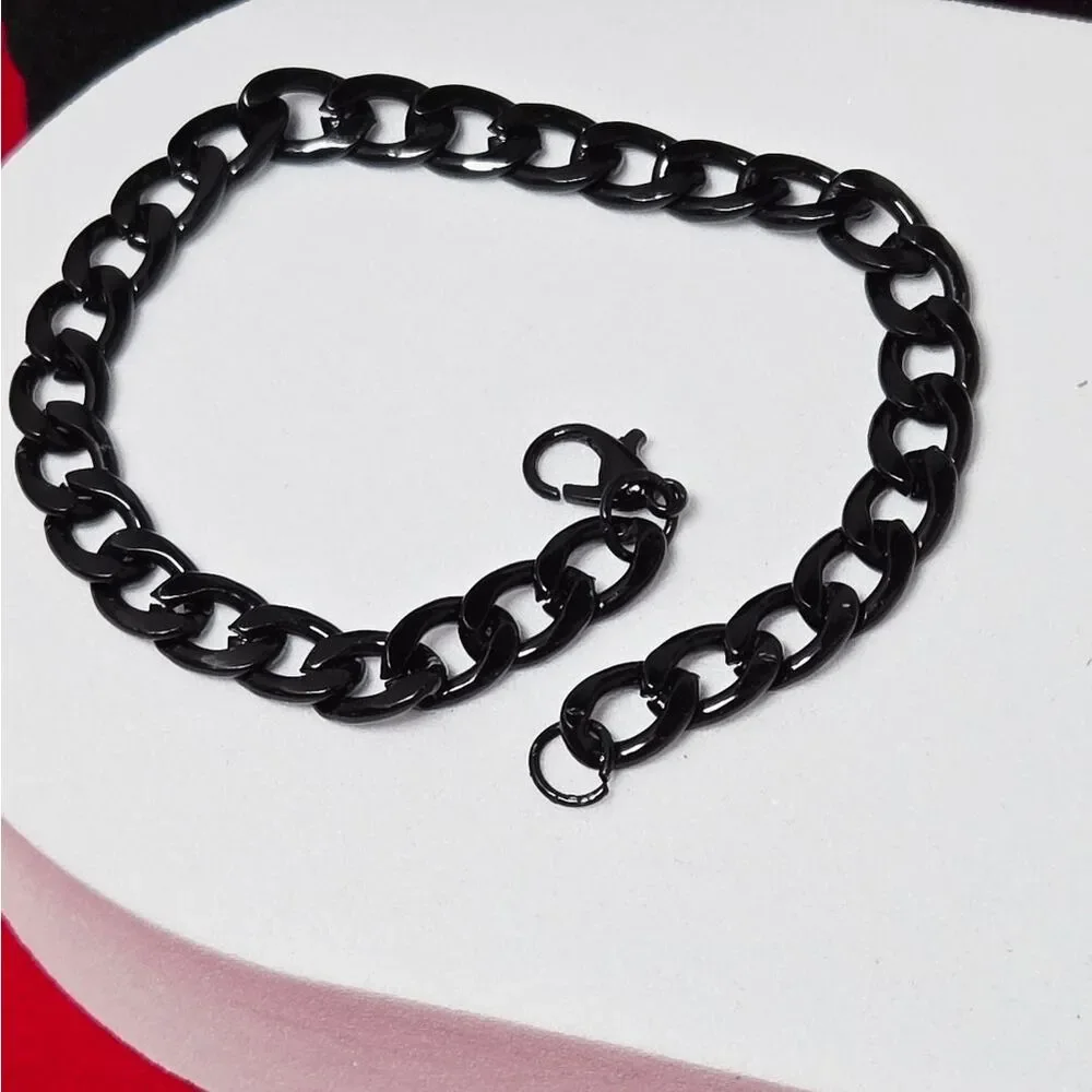 Men’s Black Cross Necklace Bracelet Ring 3pc Set Minimalist Faith Grad Gift NWT